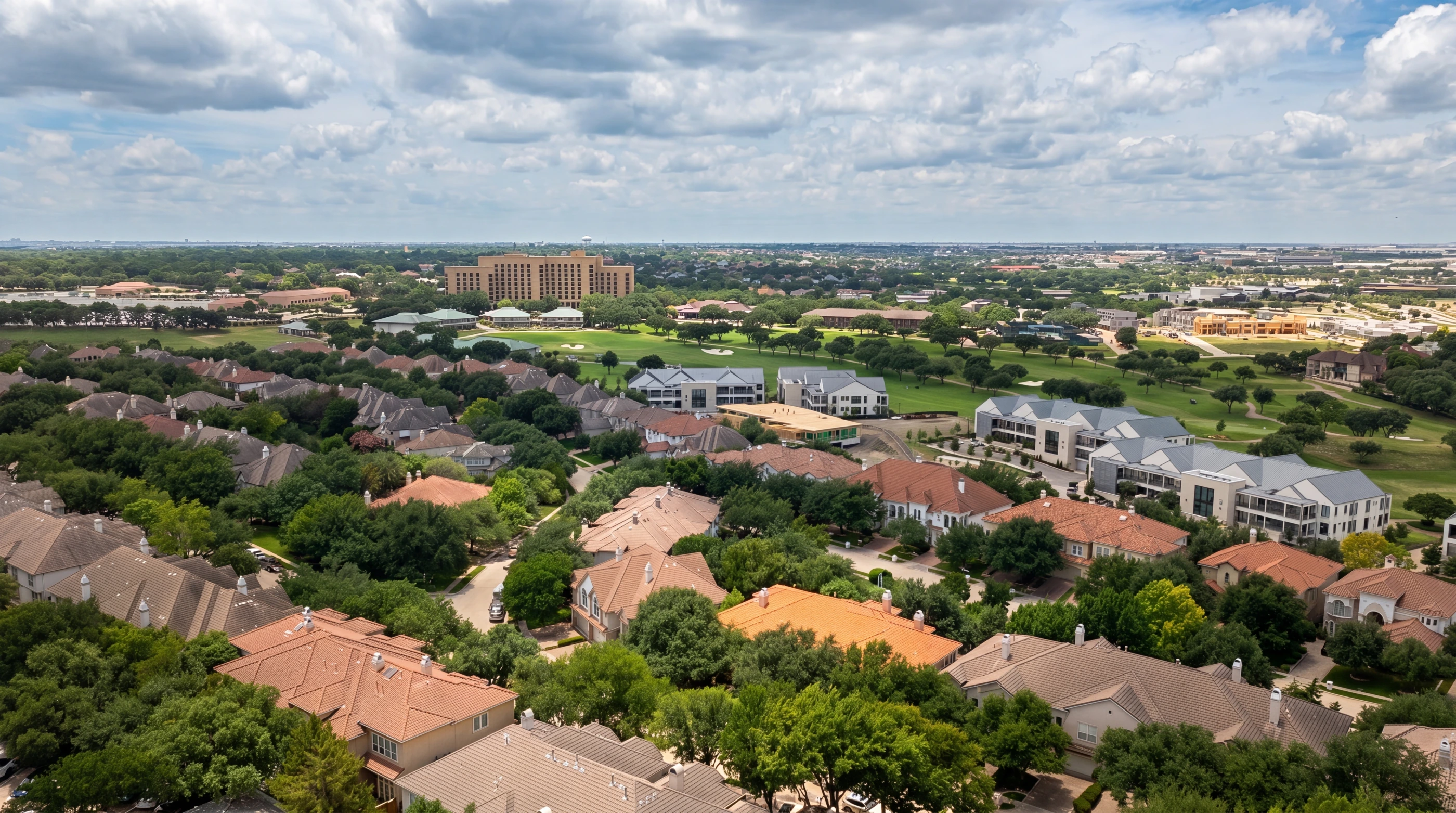 Aerial view of Fairway Vista with the Ritz-Carlton and Nelson Golf beyond